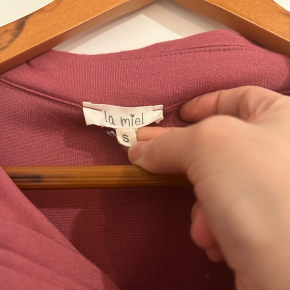 La Miel Pink/Mauve Fleece Shacket - Picture 5 of 6